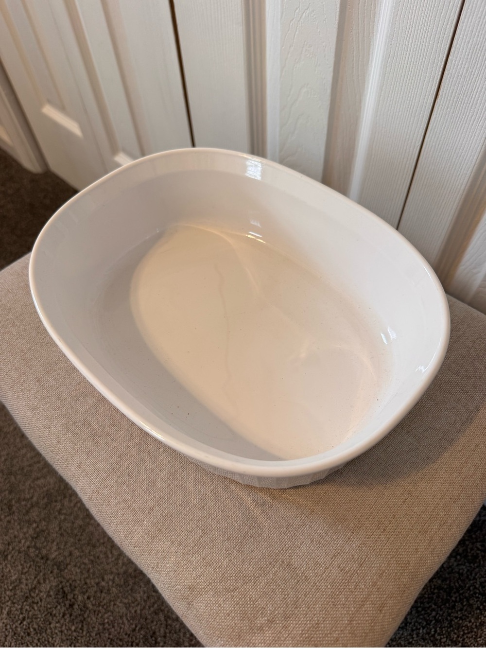 Corning Ware 1.8 liter Oval Covered Casserole Dish White With Storage Lid - Picture 5 of 9